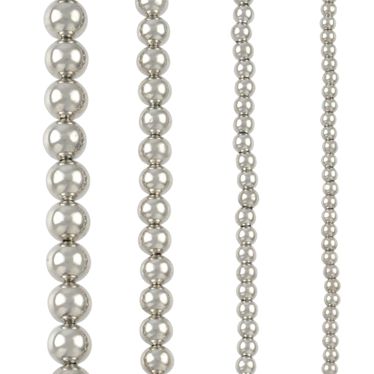 12 Pack: Rhodium Metal Round Beads Mix, by Bead Landing™